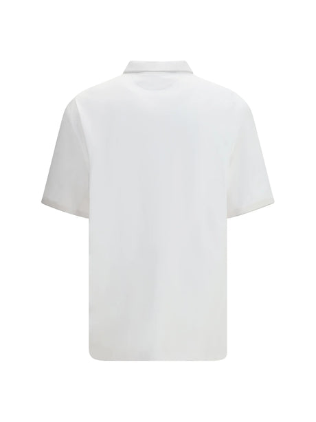 Brunello Cucinelli Polo in cotton jersey with short sleeves - White Ottico+Perla