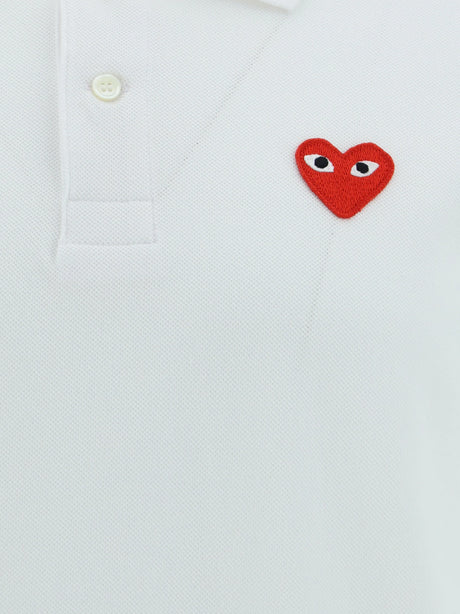 Comme Des GarçOns Play Cotton Polo with patch - White