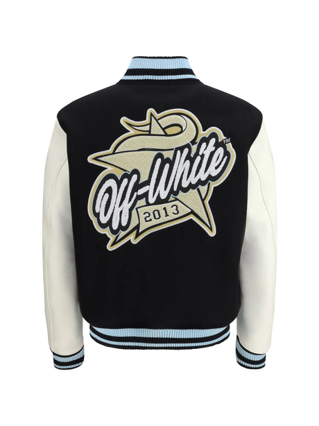 Off-White Varsity Star Logo Jacket - Black