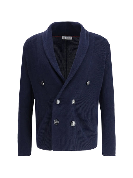 Brunello Cucinelli Cardigan with a shawl collar - Navy