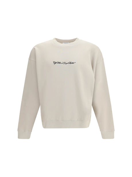 Off-White Script Arrow crewneck Sweatshirt - Pumice Stone