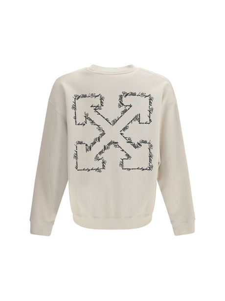 Off-White Script Arrow crewneck Sweatshirt - Pumice Stone