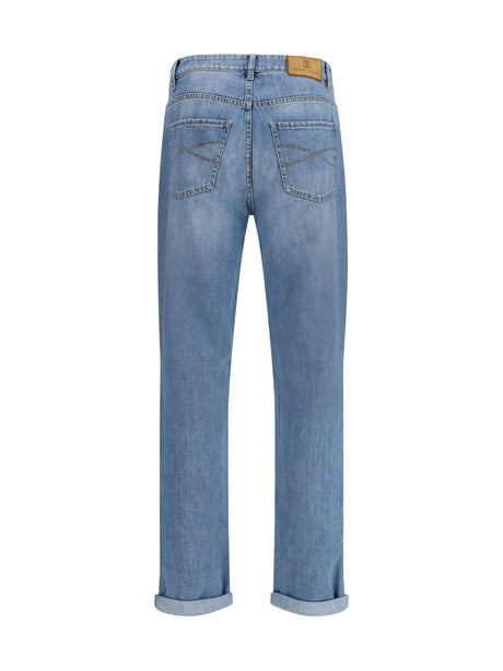 Brunello Cucinelli Cuffed Jeans - Denim Light Old
