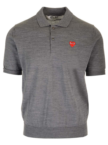 Comme Des Garcons Play Wool Polo - Grey
