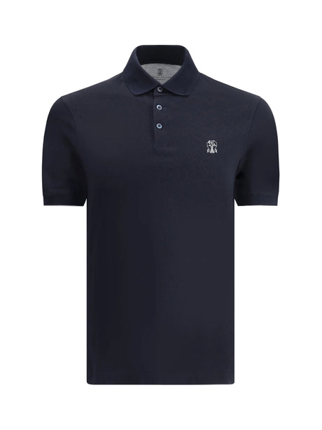 Brunello Cucinelli Cotton Polo - Navy+Grigio