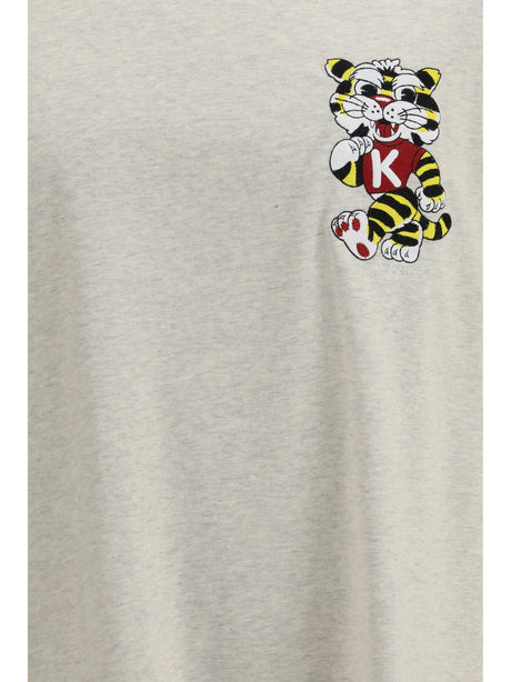 Kenzo Wild Tiger motif embroidered on the chest oversized T-shirt - Pale Grey