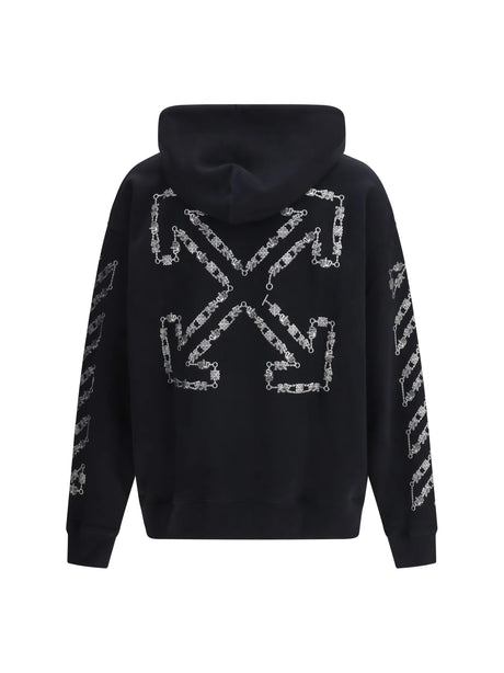 Off-White Chain Araldic Arrow Skate Hoodie - Black