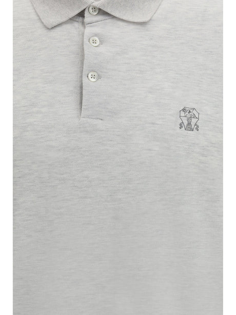 Brunello Cucinelli Cotton Polo - Perla+Grigio