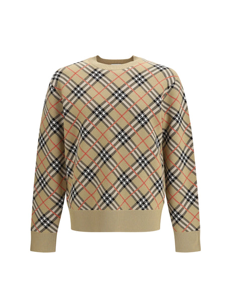 Burberry Wool Check Sweater - Sand Ip Check