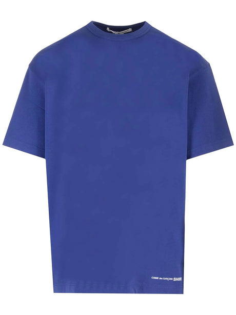 Comme Des Garcons Shirt Electric Blue Over T-Shirt