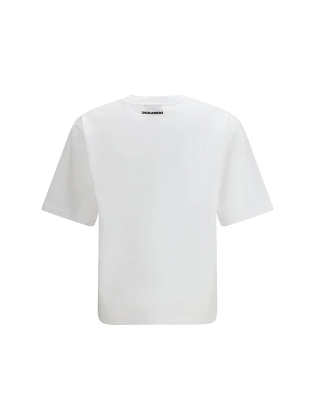 Dsquared2 T-shirt in cotton with Icon graphic print - White