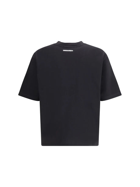 Dsquared2 T-shirt in cotton with Icon graphic print - Black