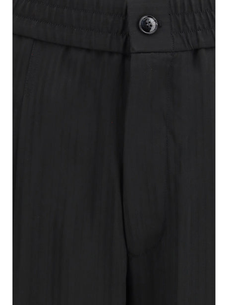 Giorgio Armani Wide-leg viscose Pants - Black Beauty