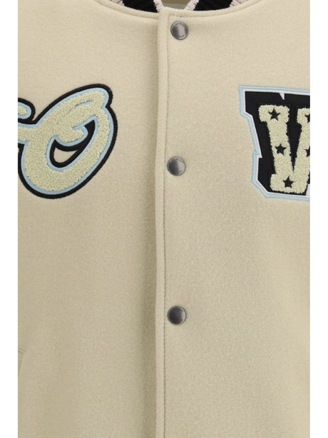 Off-White Varsity Star Logo Jacket - Cream