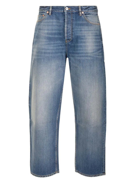 Valentino Garavani Wide Leg Cropped Jeans - Blue