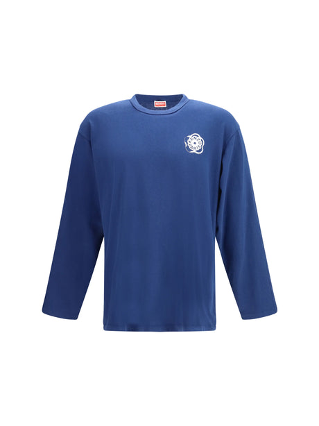 Kenzo Boke Flower 2.0 long-sleeved cotton T-shirt - Deep Sea Blue