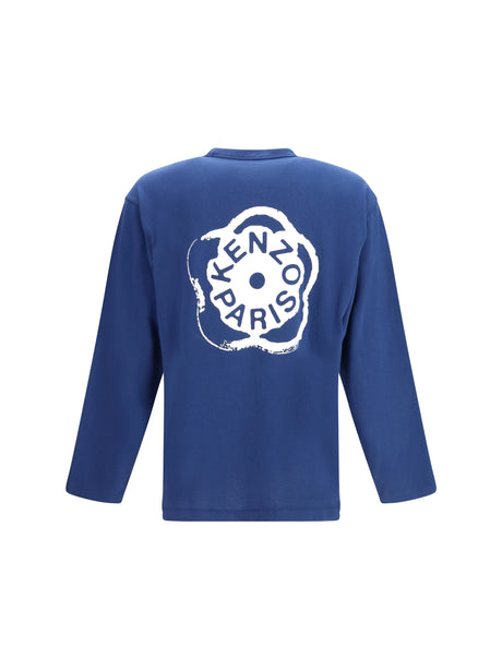 Kenzo Boke Flower 2.0 long-sleeved cotton T-shirt - Deep Sea Blue