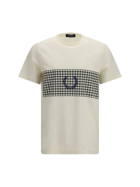 Fred Perry Tennis net-inspired graphic T-shirt - Ecru