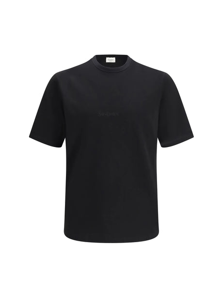 Saint Laurent Cotton jersey T-shirt with embroidered logo - Black