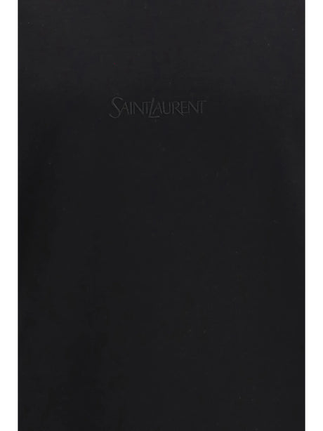 Saint Laurent Cotton jersey T-shirt with embroidered logo - Black