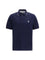 Brunello Cucinelli Polo in cotton jersey with short sleeves - Cobalto+Grigio