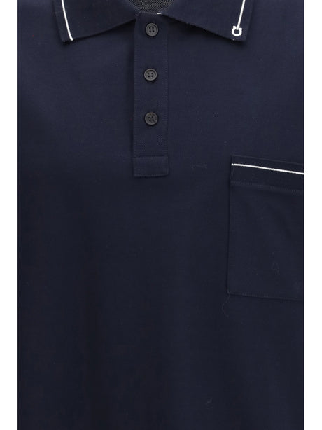 Ferragamo Gancini Polo Shirt - New Navy/White