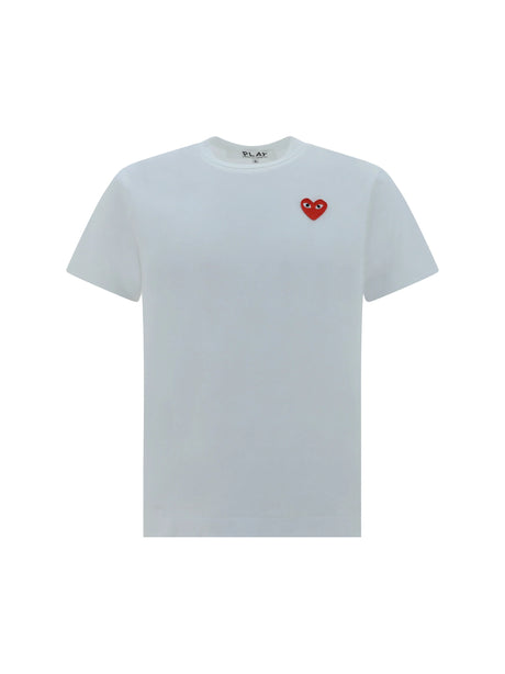 Comme Des GarçOns Play Cotton T-shirt with patch - White