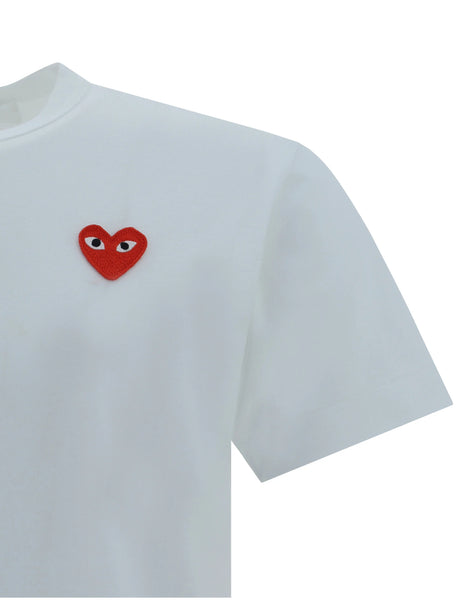 Comme Des GarçOns Play Cotton T-shirt with patch - White