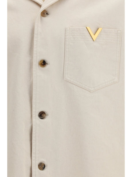 Valentino Signature Vlogo Bowling Shirt - Ivory