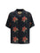 Valentino Papier Floral print linen bowling Shirt - Black/Magenta/Pink/Green