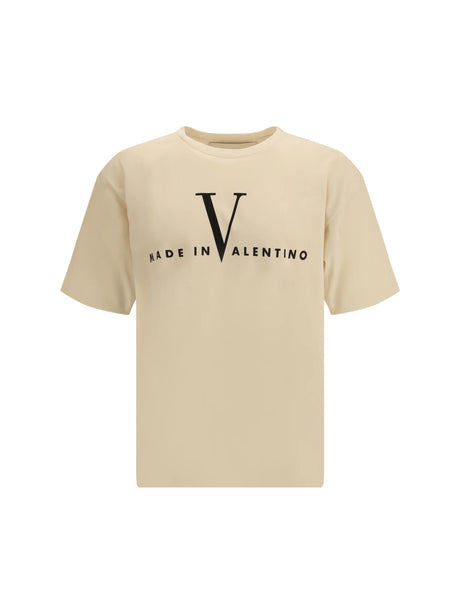 Valentino T-shirt with a “Made in Valentino” print - Burro/Black