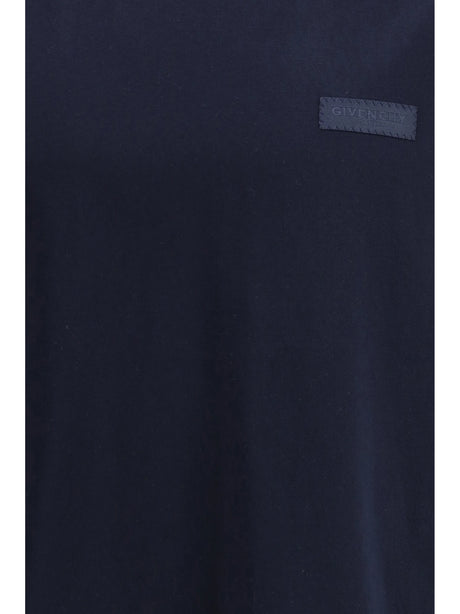 Givenchy Cotton T-Shirt with logo patch - Dark Navy