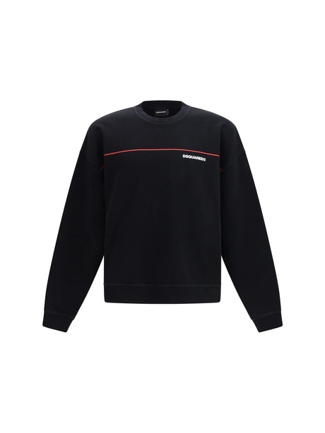 Dsquared2 Cotton crew neck Sweatshirt with logo print - Black