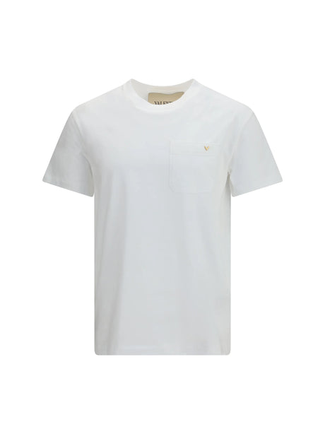 Valentino Cotton T-shirt with VGold - White