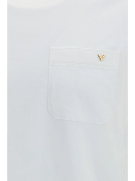 Valentino Cotton T-shirt with VGold - White