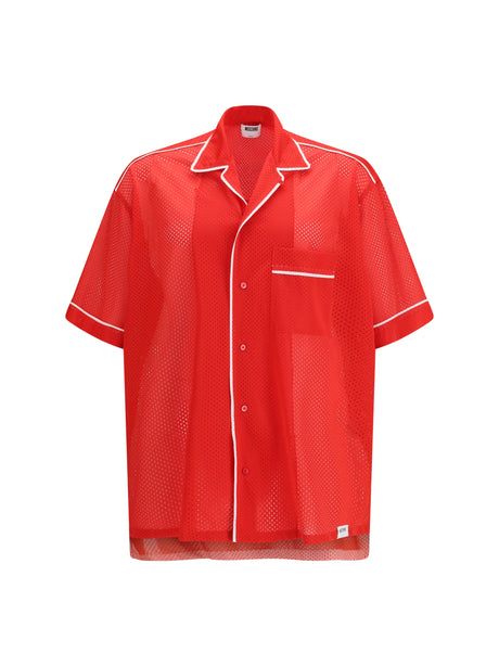 Moschino Technical mesh Shirt with reversed 22 print - Patterned Red