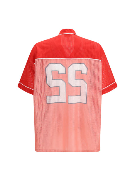 Moschino Technical mesh Shirt with reversed 22 print - Patterned Red
