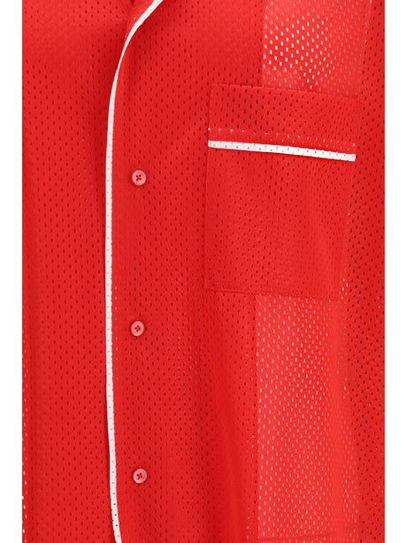 Moschino Technical mesh Shirt with reversed 22 print - Patterned Red