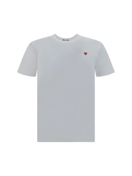 Comme Des GarçOns Play Cotton T-shirt with logo - White