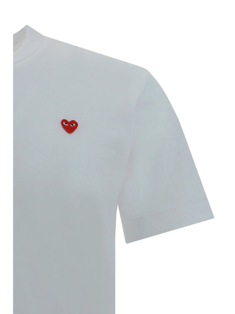 Comme Des GarçOns Play Cotton T-shirt with logo - White