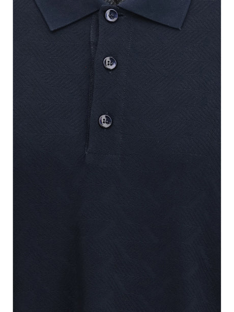 Giorgio Armani Viscose and polyester polo Shirt - Navy