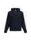 Burberry Check Trim Cotton Zip Hoodie - Navy