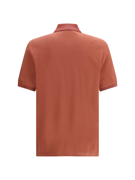 Brunello Cucinelli Cotton Polo - Corallo+Grigio