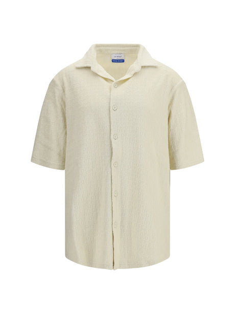 Off-White Off Terry Bowling Shirt - Cream-No Color