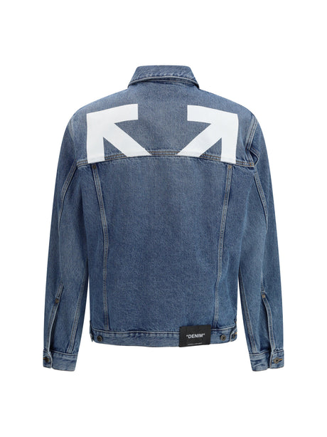 Off-White Half Arrow Skate Denim Jacket - Light Medium Blue