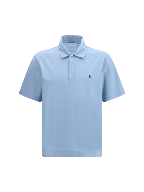 Ferragamo Short-sleeve jersey Polo - Washed Denim