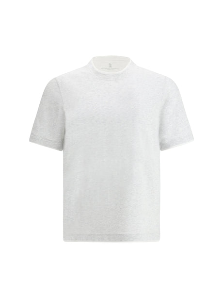 Brunello Cucinelli Cotton T-shirt - Perla+Bianco Ottico