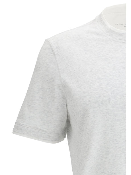 Brunello Cucinelli Cotton T-shirt - Perla+Bianco Ottico