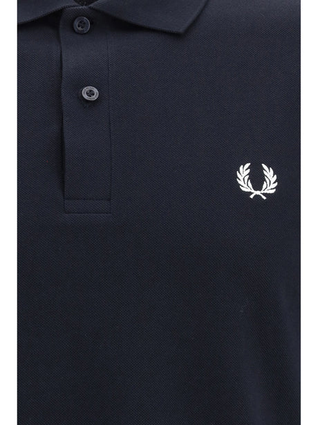 Fred Perry M3636 long sleeve cotton piqué Polo - Navy