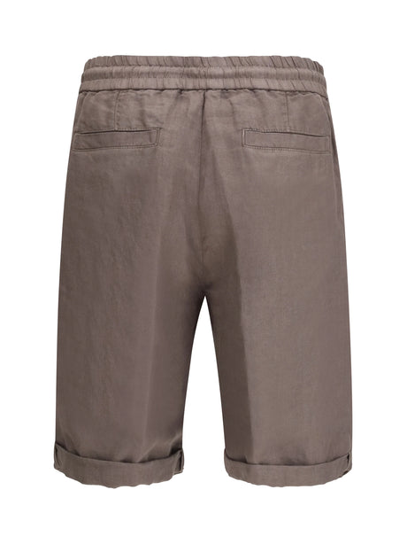 Brunello Cucinelli Linen Dyed Shorts - Hazelnut